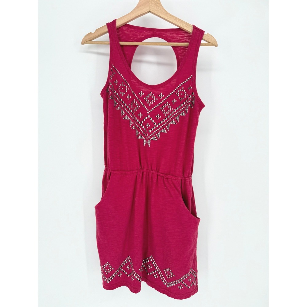 Roper Womens Sleeveless Open Back Dress Womens Small Pink with‎ Pockets